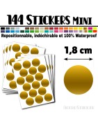 144 Ronds 1,8 cm - Stickers mini gommettes