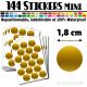 144 Ronds 1,8 cm - Stickers mini gommettes