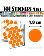 144 Ronds 1,8 cm - Stickers mini gommettes