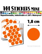 144 Ronds 1,8 cm - Stickers mini gommettes