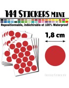 144 Ronds 1,8 cm - Stickers mini gommettes