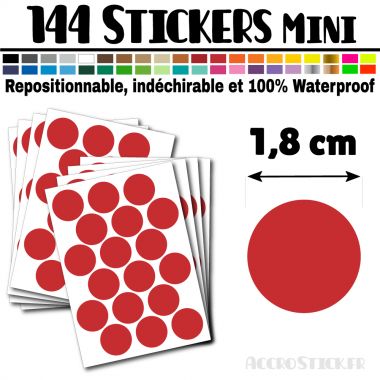 144 Ronds 1,8 cm - Stickers mini gommettes