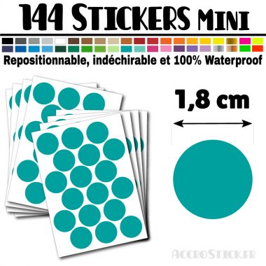 144 Ronds 1,8 cm - Stickers mini gommettes