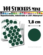 144 Ronds 1,8 cm - Stickers mini gommettes