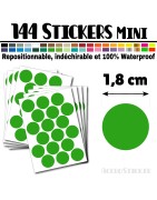 144 Ronds 1,8 cm - Stickers mini gommettes