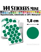 144 Ronds 1,8 cm - Stickers mini gommettes
