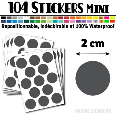 104 Ronds 2 cm - Stickers mini gommettes