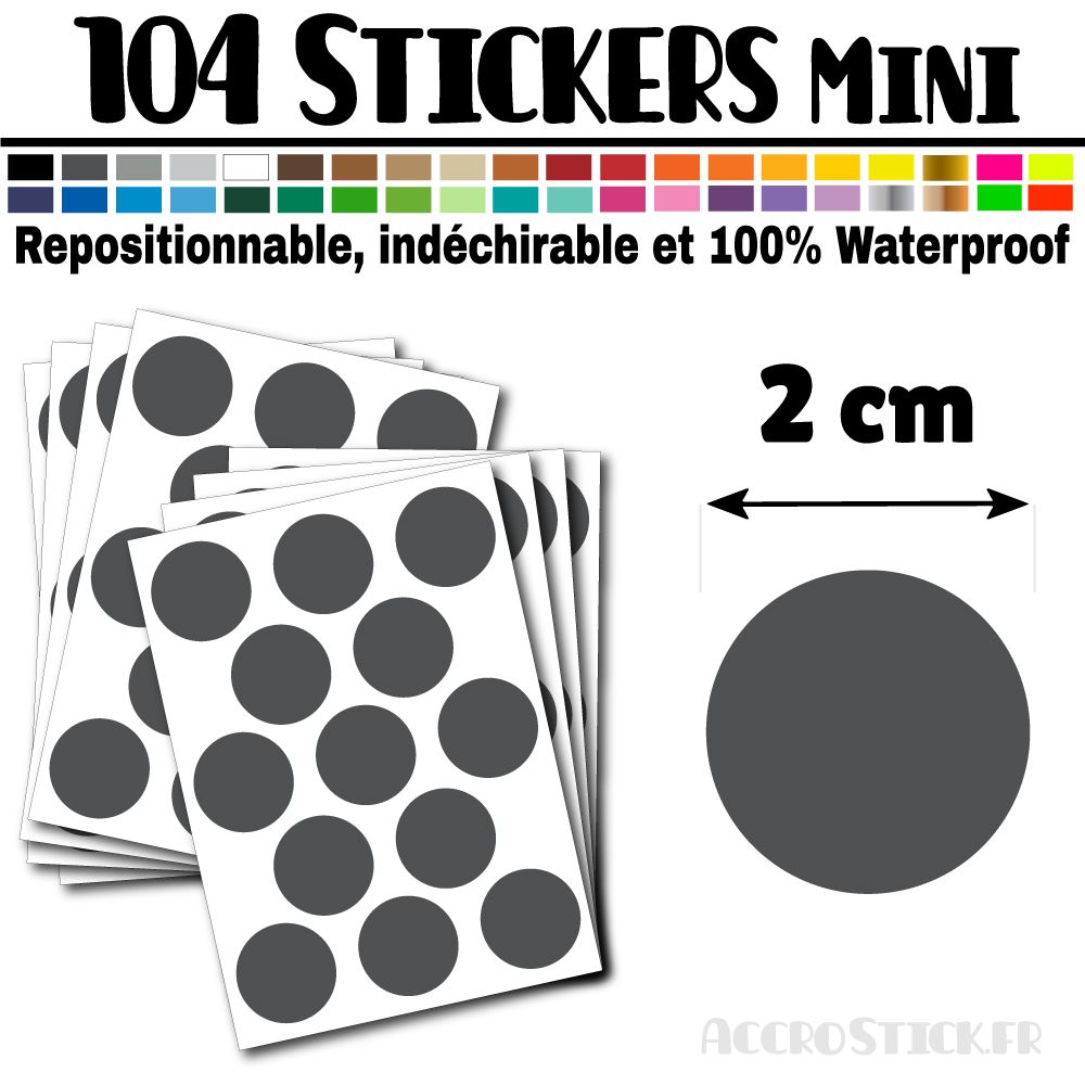 104 Ronds 2 cm - Stickers mini gommettes 104 Ronds 2 cm - Stickers mini gommettes