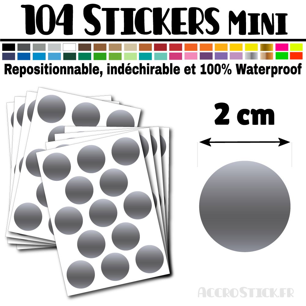 104 Ronds 2 cm - Stickers mini gommettes 104 Ronds 2 cm - Stickers mini gommettes