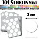 104 Ronds 2 cm - Stickers mini gommettes
