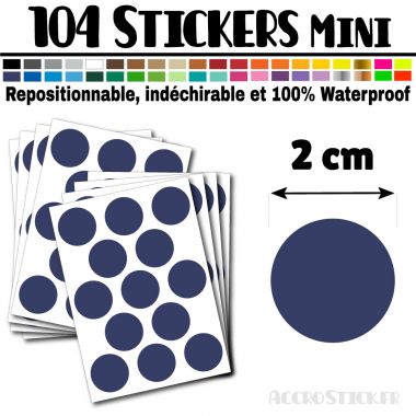 104 Ronds 2 cm - Stickers mini gommettes