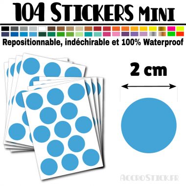 104 Ronds 2 cm - Stickers mini gommettes