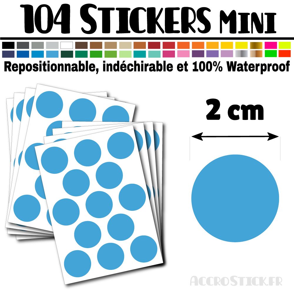 104 Ronds 2 cm - Stickers mini gommettes 104 Ronds 2 cm - Stickers mini gommettes