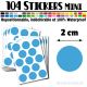 104 Ronds 2 cm - Stickers mini gommettes