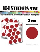 104 Ronds 2 cm - Stickers mini gommettes