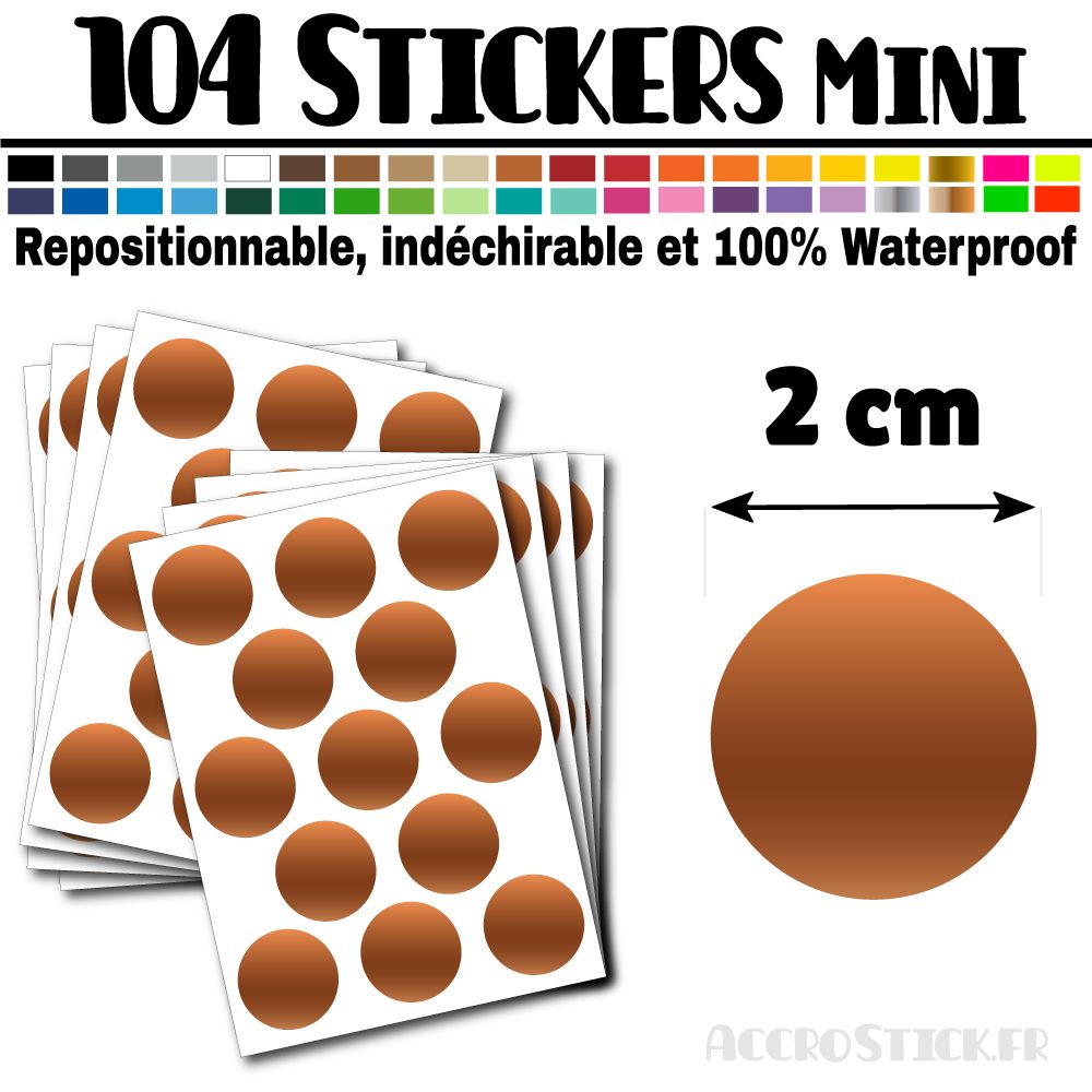 104 Ronds 2 cm - Stickers mini gommettes 104 Ronds 2 cm - Stickers mini gommettes