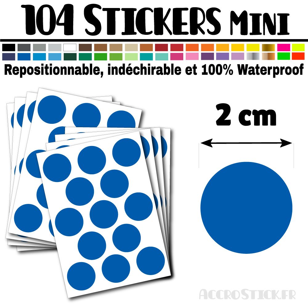 104 Ronds 2 cm - Stickers mini gommettes 104 Ronds 2 cm - Stickers mini gommettes