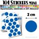 104 Ronds 2 cm - Stickers mini gommettes