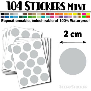 104 Ronds 2 cm - Stickers mini gommettes