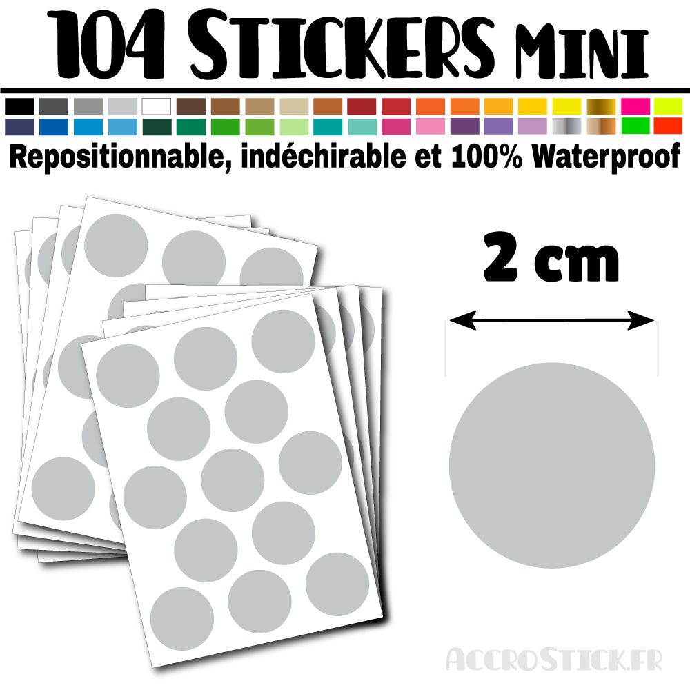 104 Ronds 2 cm - Stickers mini gommettes 104 Ronds 2 cm - Stickers mini gommettes