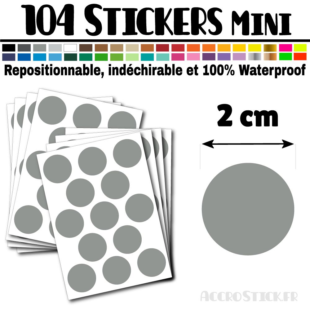 104 Ronds 2 cm - Stickers mini gommettes 104 Ronds 2 cm - Stickers mini gommettes