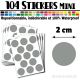 104 Ronds 2 cm - Stickers mini gommettes
