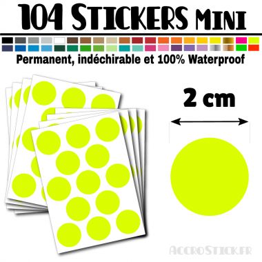 104 Ronds 2 cm - Stickers mini gommettes