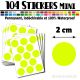 104 Ronds 2 cm - Stickers mini gommettes