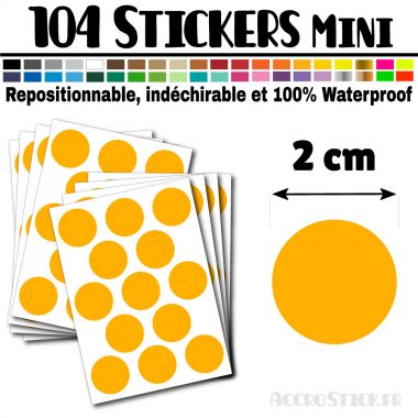 104 Ronds 2 cm - Stickers mini gommettes