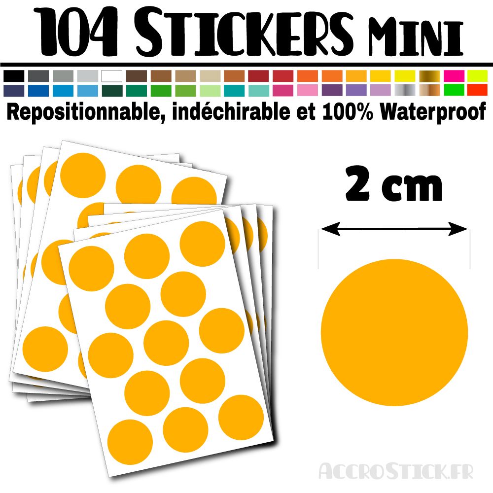 104 Ronds 2 cm - Stickers mini gommettes 104 Ronds 2 cm - Stickers mini gommettes