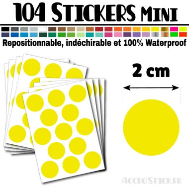 104 Ronds 2 cm - Stickers mini gommettes