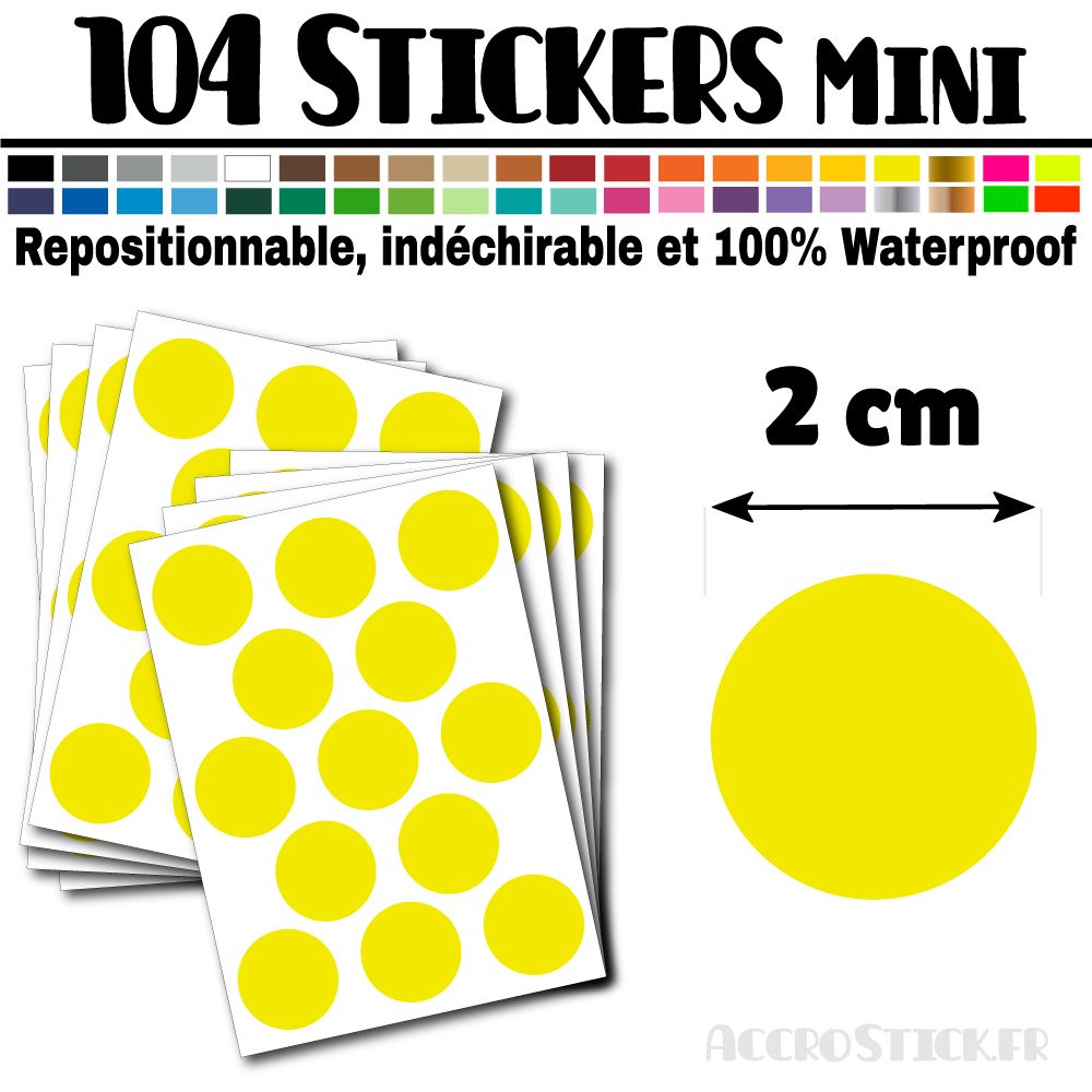 104 Ronds 2 cm - Stickers mini gommettes 104 Ronds 2 cm - Stickers mini gommettes