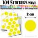 104 Ronds 2 cm - Stickers mini gommettes