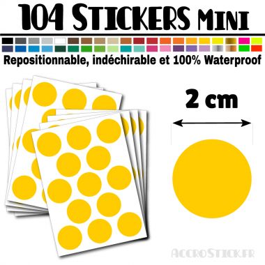 104 Ronds 2 cm - Stickers mini gommettes