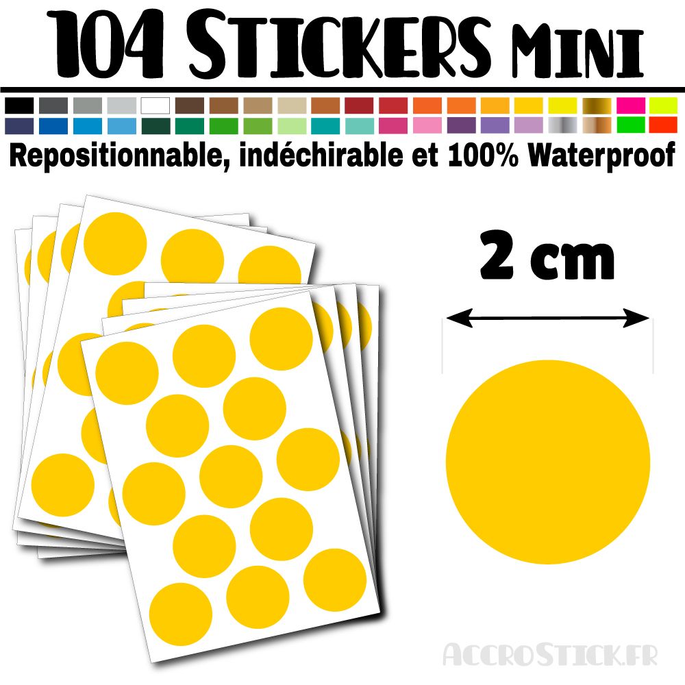 104 Ronds 2 cm - Stickers mini gommettes 104 Ronds 2 cm - Stickers mini gommettes