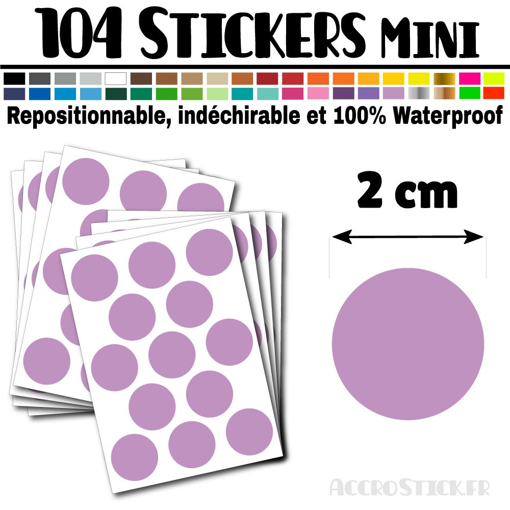 104 Ronds 2 cm - Stickers mini gommettes 104 Ronds 2 cm - Stickers mini gommettes