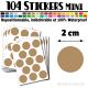 104 Ronds 2 cm - Stickers mini gommettes