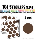 104 Ronds 2 cm - Stickers mini gommettes