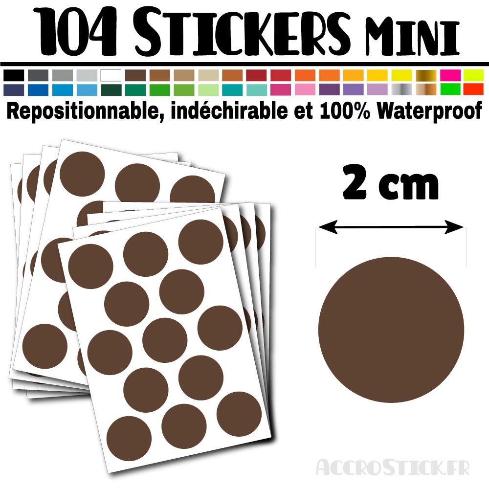 104 Ronds 2 cm - Stickers mini gommettes 104 Ronds 2 cm - Stickers mini gommettes