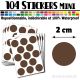 104 Ronds 2 cm - Stickers mini gommettes