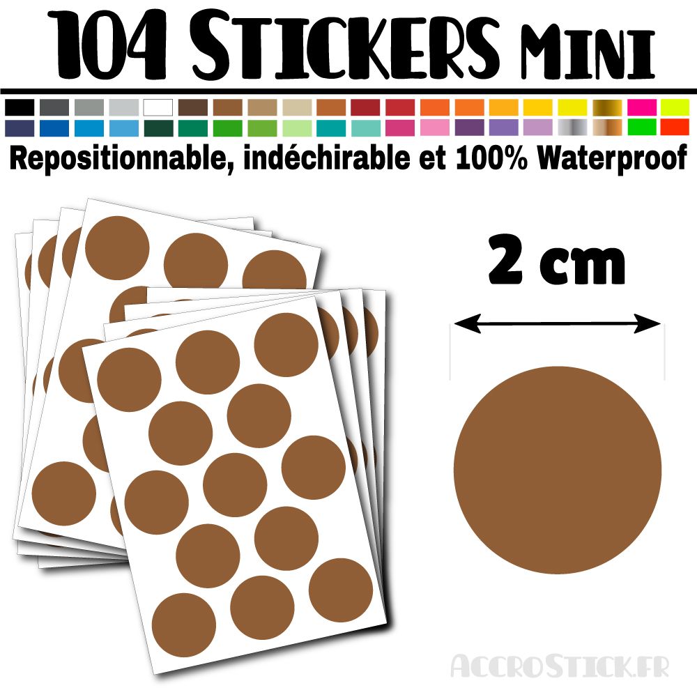 104 Ronds 2 cm - Stickers mini gommettes 104 Ronds 2 cm - Stickers mini gommettes