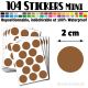 104 Ronds 2 cm - Stickers mini gommettes