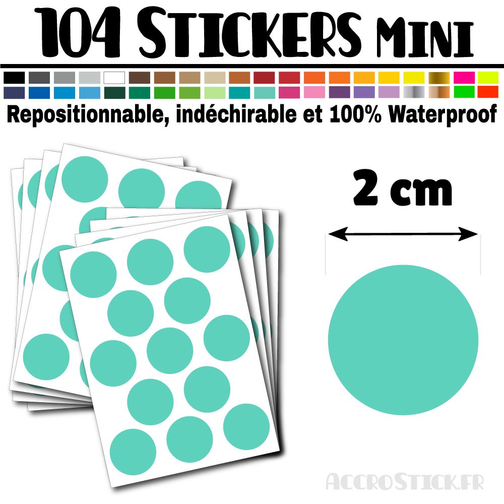 104 Ronds 2 cm - Stickers mini gommettes 104 Ronds 2 cm - Stickers mini gommettes