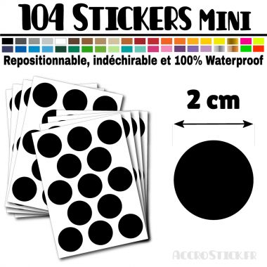 104 Ronds 2 cm - Stickers mini gommettes