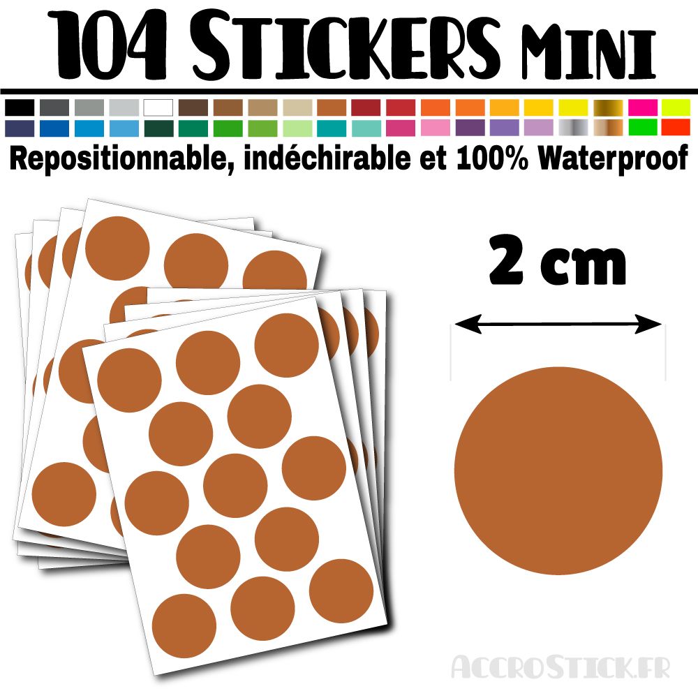 104 Ronds 2 cm - Stickers mini gommettes 104 Ronds 2 cm - Stickers mini gommettes