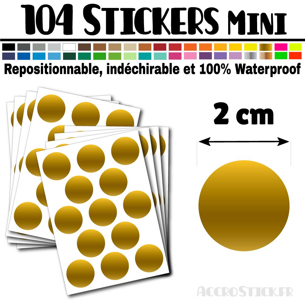 104 Ronds 2 cm - Stickers mini gommettes 104 Ronds 2 cm - Stickers mini gommettes