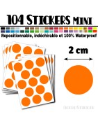 104 Ronds 2 cm - Stickers mini gommettes
