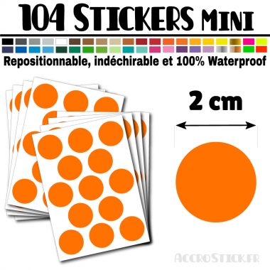 104 Ronds 2 cm - Stickers mini gommettes