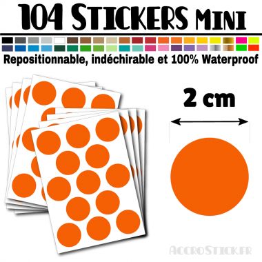 104 Ronds 2 cm - Stickers mini gommettes