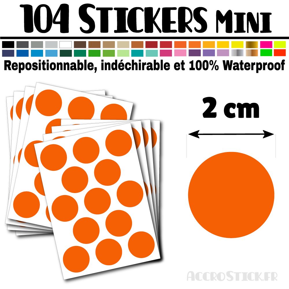 104 Ronds 2 cm - Stickers mini gommettes 104 Ronds 2 cm - Stickers mini gommettes